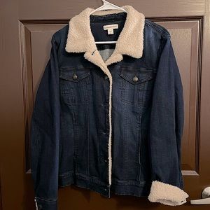 Coldwater Creek Sherpa Jeans Jacket XL NWOT
